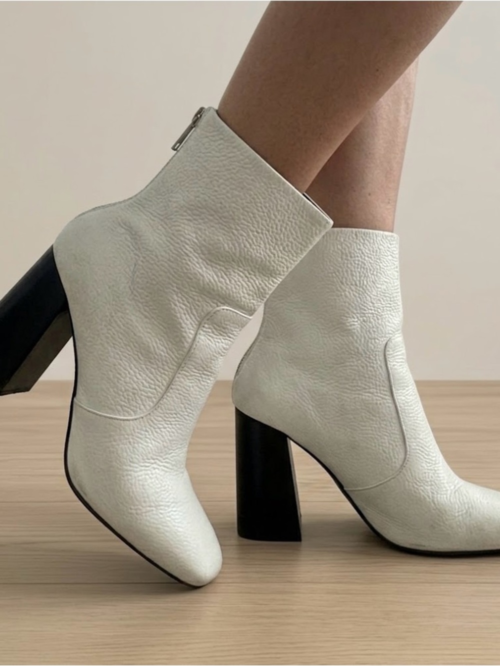 Elegant White Ankle Boots